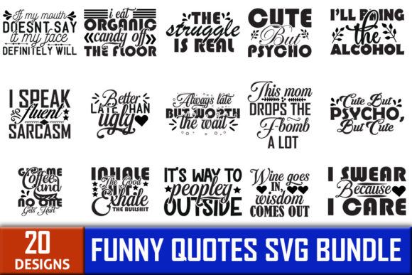 Funny Quotes SVG Designs Bundle Review