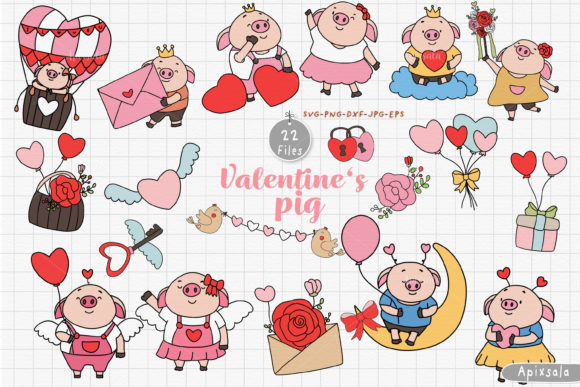 Valentine Day with Cute Funny Piggy SVG Review